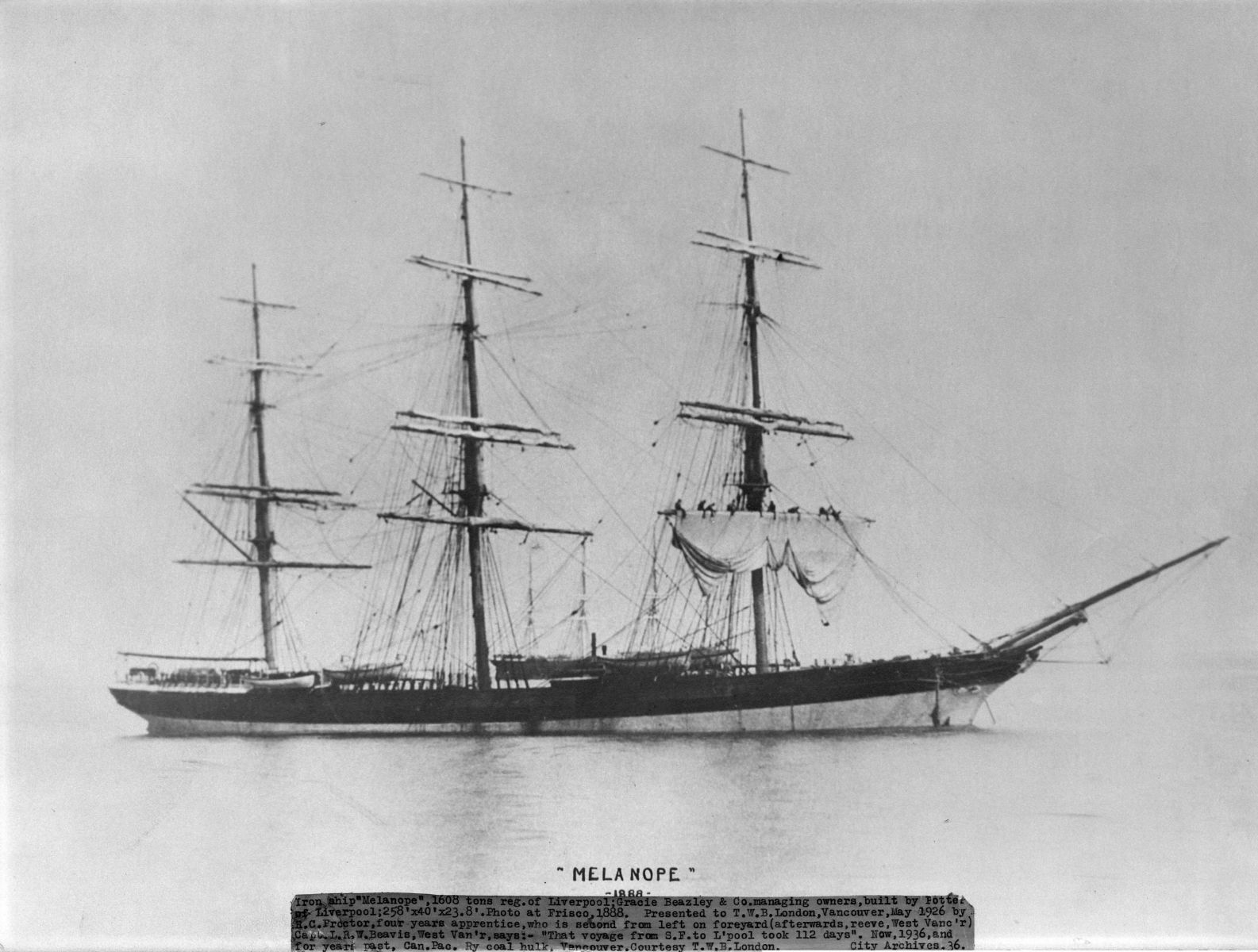 Melanope in 1888